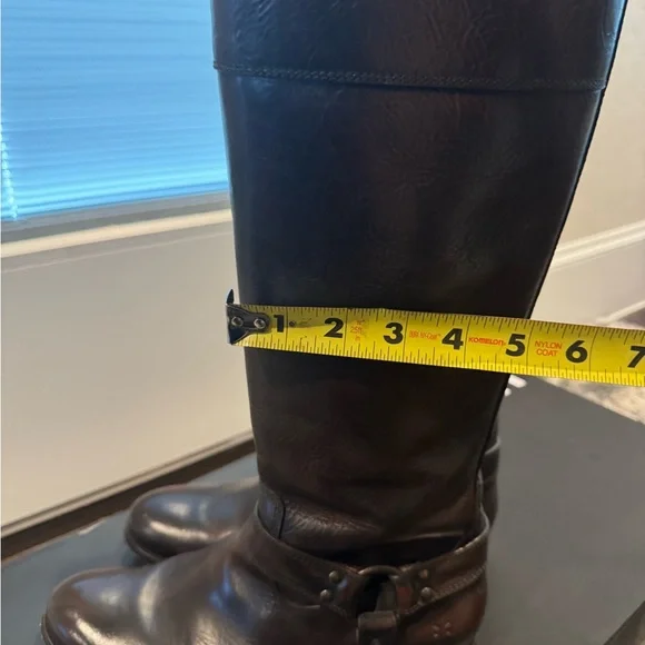 Frye Dark Brown Leather Tall Boots - Picture 10 of 12